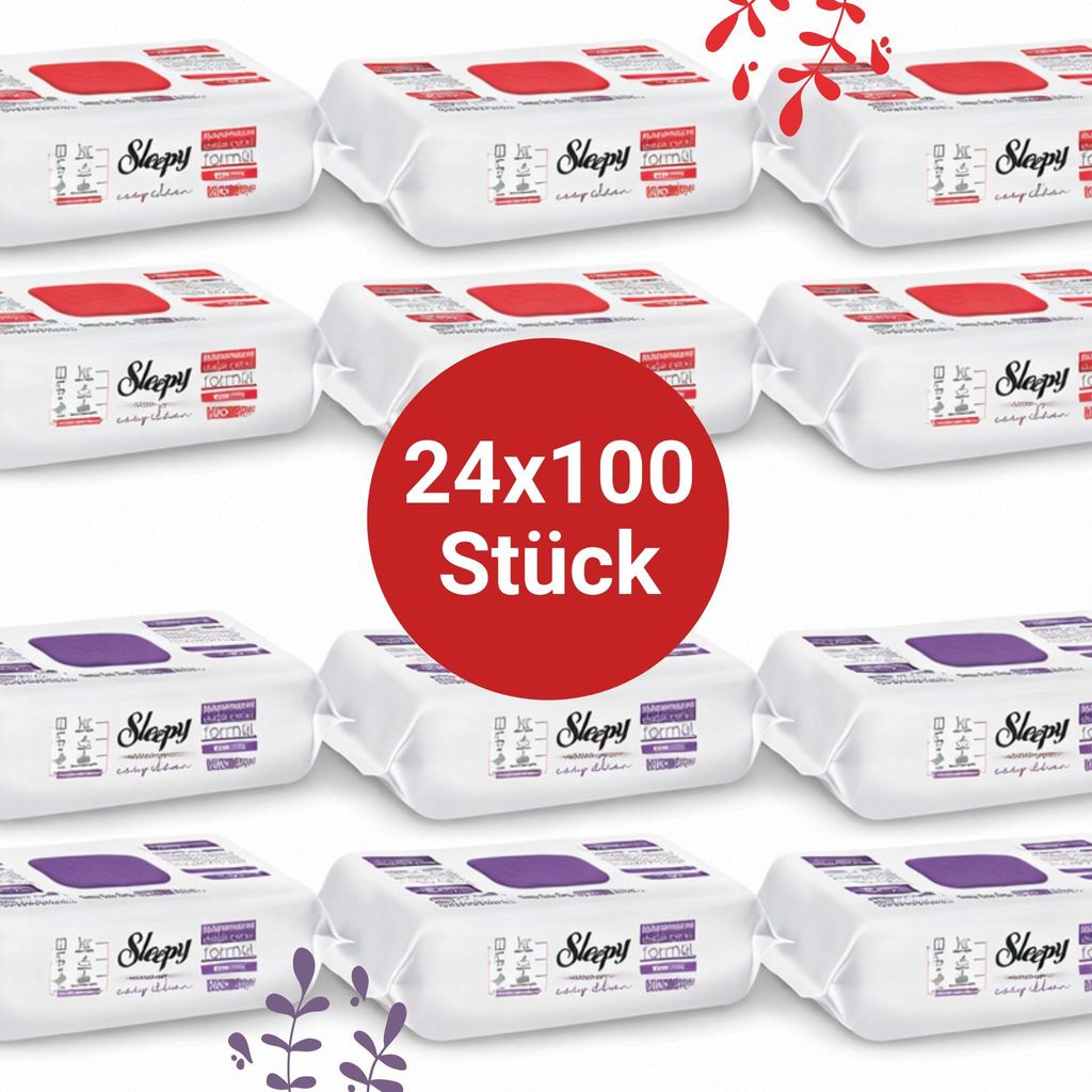 Sleepy Easy Clean Oberflächenreinigungstücher – 12x100 Kirsche + 12x100 Orchidee | Strahlende Sauberkeit