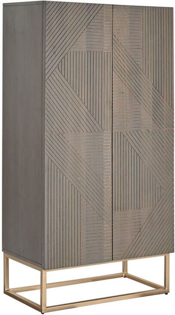 Schrank DKD Home Decor 70 x 38 x 140 cm Dorado Madera Gris oscuro