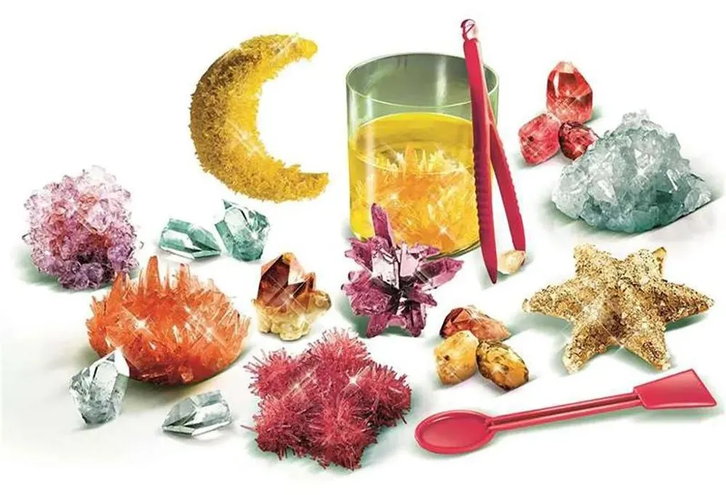 Kit cristaux Clementoni Golden : kit chimie enfant pour apprendre en s'amusant