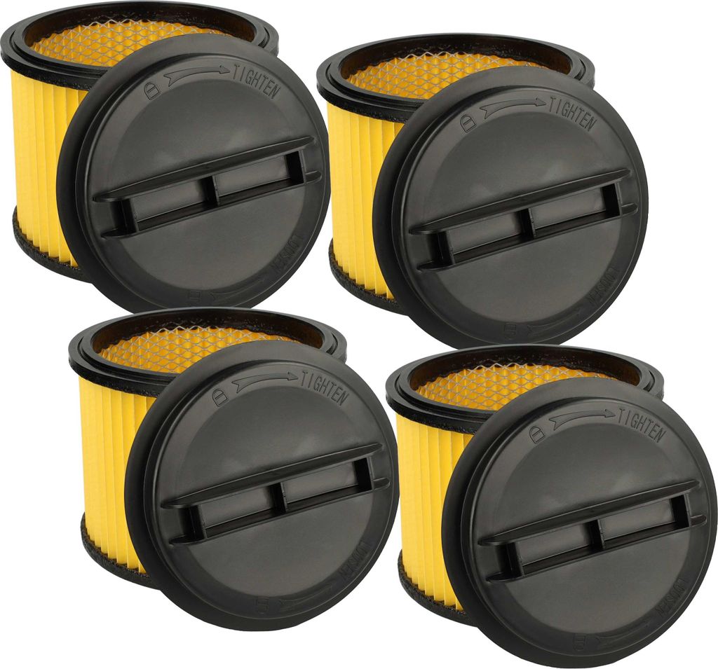 vhbw 4x Faltenfilter Ersatz für Einhell 2342425 für Staubsauger - Patronenfilter Gelb Schwarz