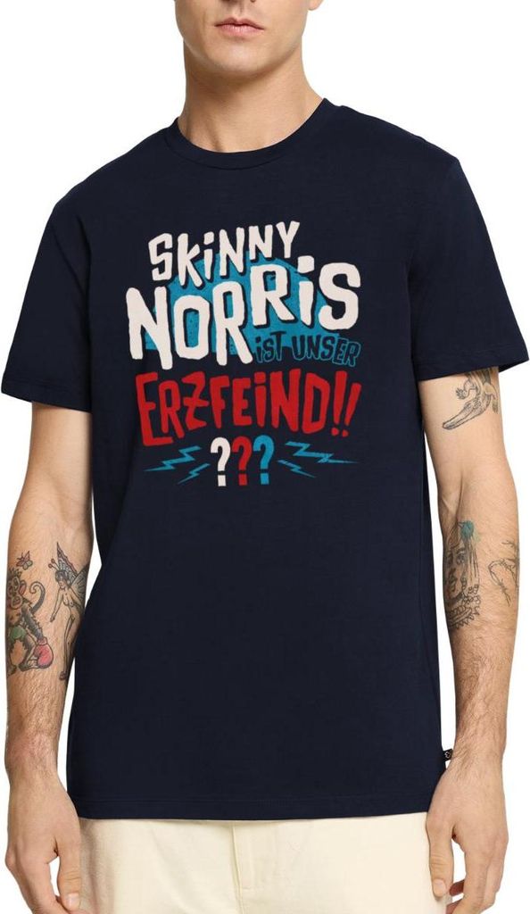 Spreadshirt Die Drei Fragezeichen Skinny Norris Männer Premium T-Shirt, M, Navy
