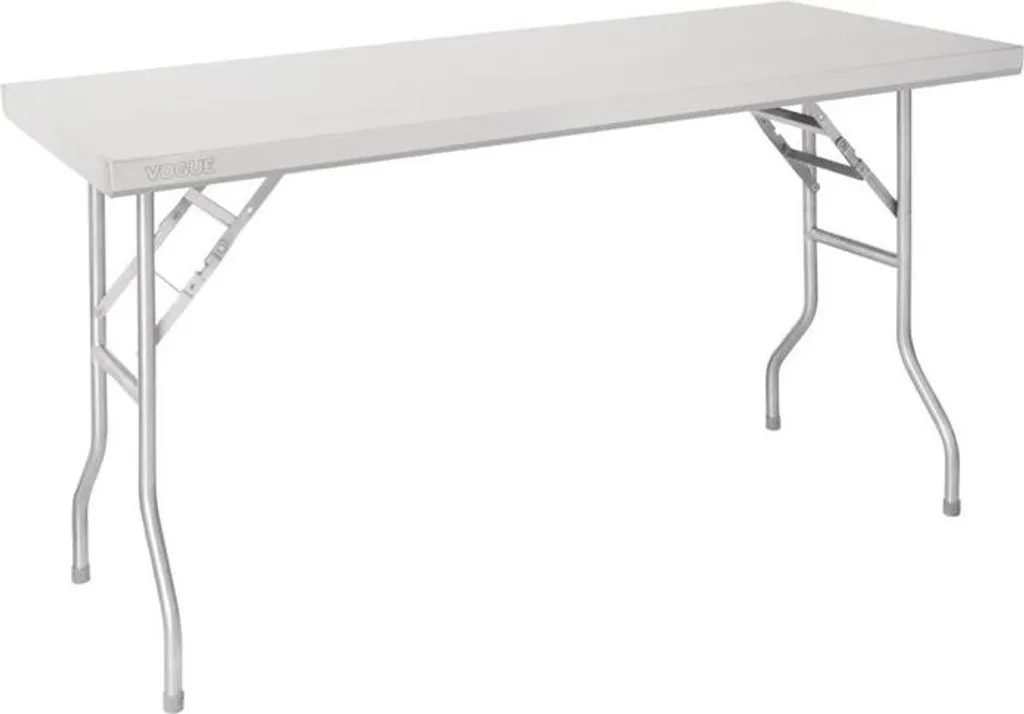 Table Inox Pliante 122cm Vogue : Résistance et Mobilité pour Cuisine