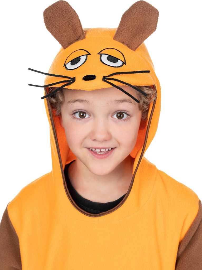 Kinderkostüm „Sendung Mit Der Maus“ – Orange-braun – Gr. 116 – Für Karneval & Fasching
