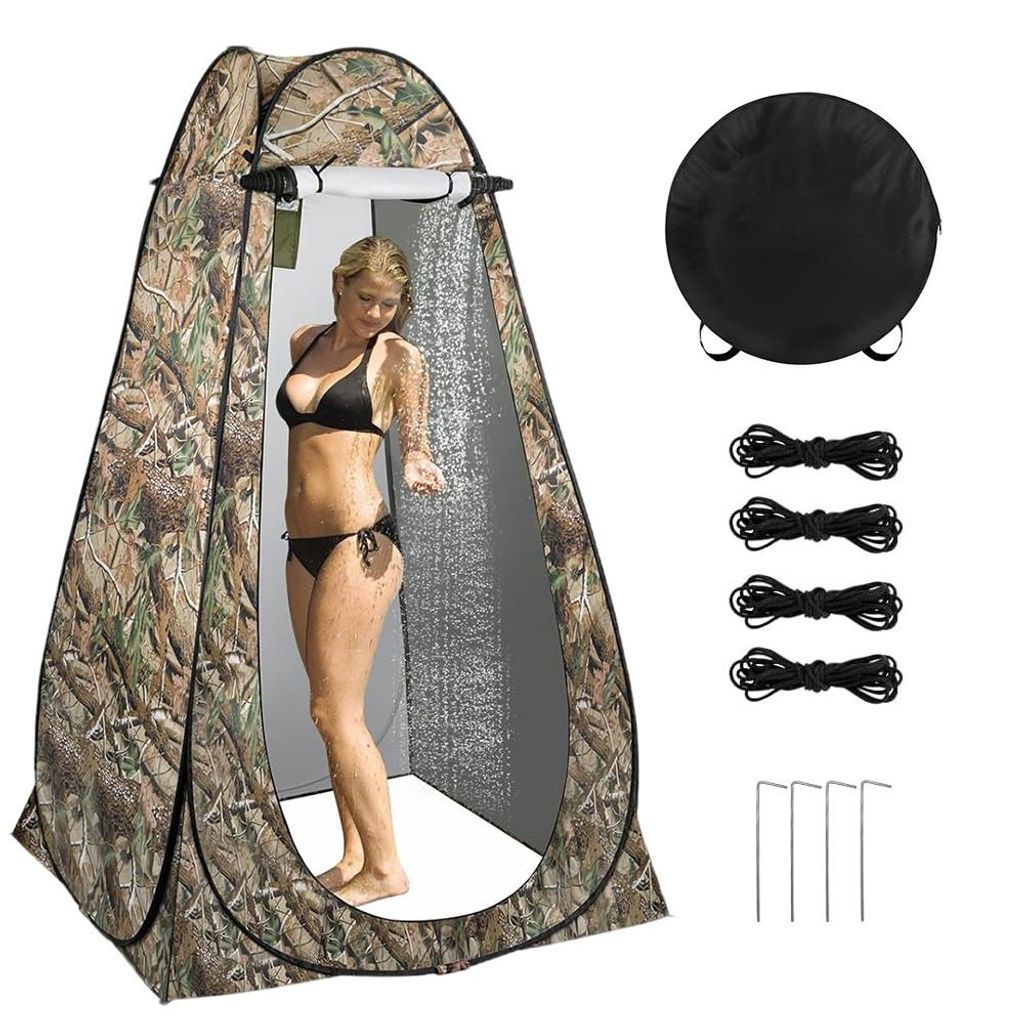 Campingzelt Duschzelt Pop-up Zelt Toilettenzelt Beistellzelt Lagerzelt Umkleidezelt Trekkingzelt mit Tragetasche 120x120x190cm für Outdoor, Strand