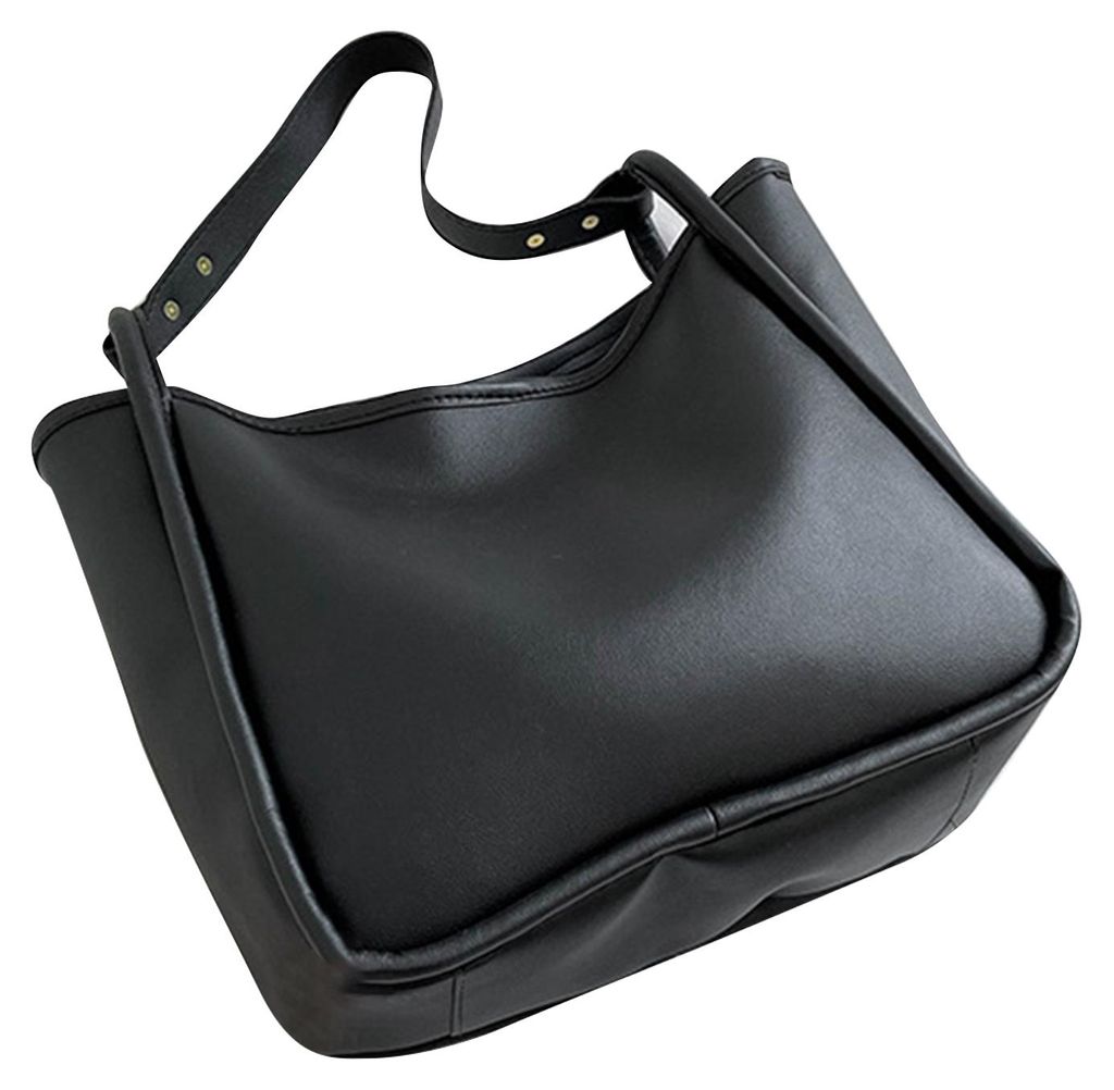 Große Tragetasche aus Kunstleder, modische Damenhandtasche für den Alltag, ideal für Pendler, schwarz, Einheitsgröße