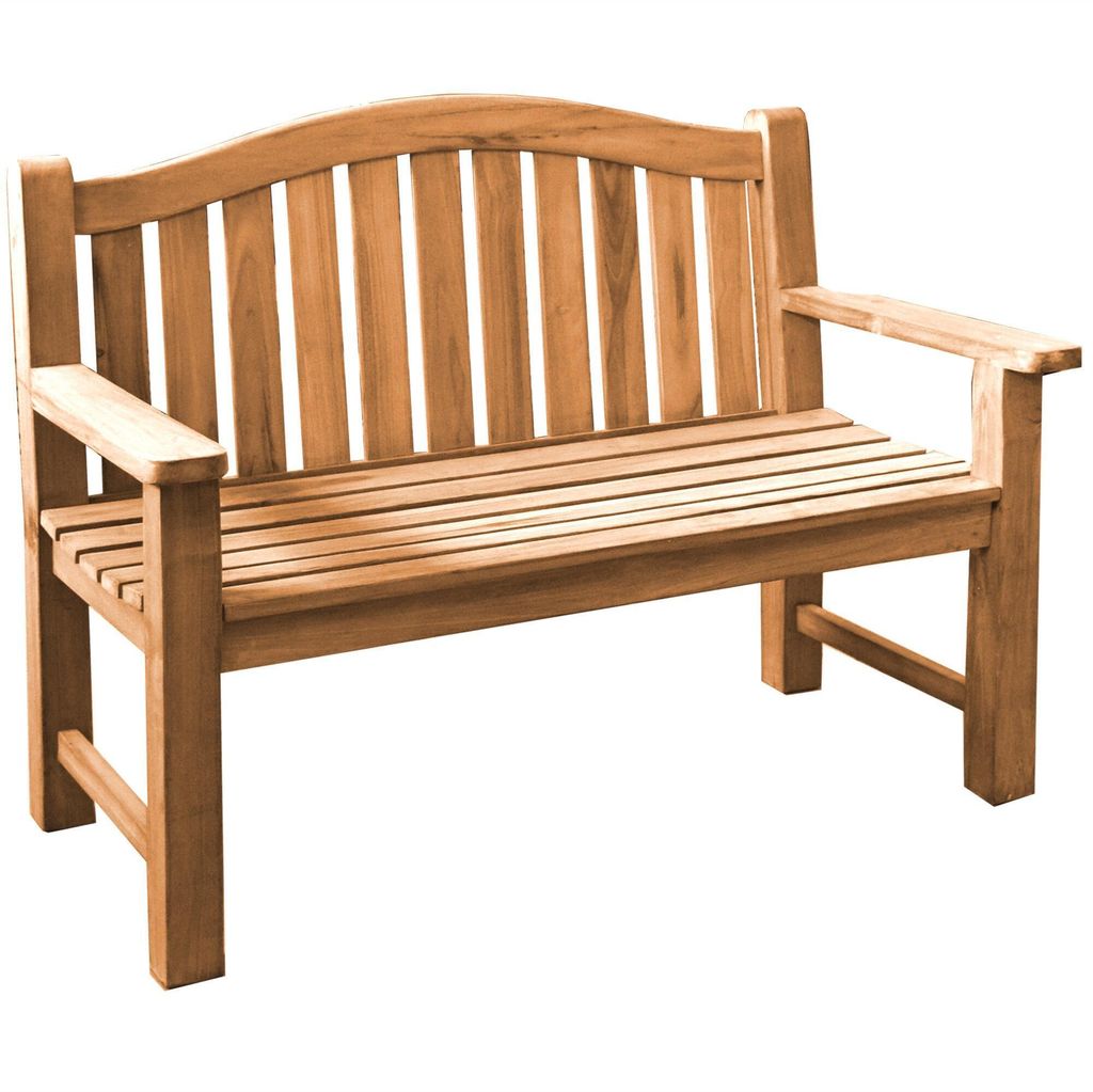 Teako Design Gartenbank Catania Teakholz Massiv Wetterfest 120 cm