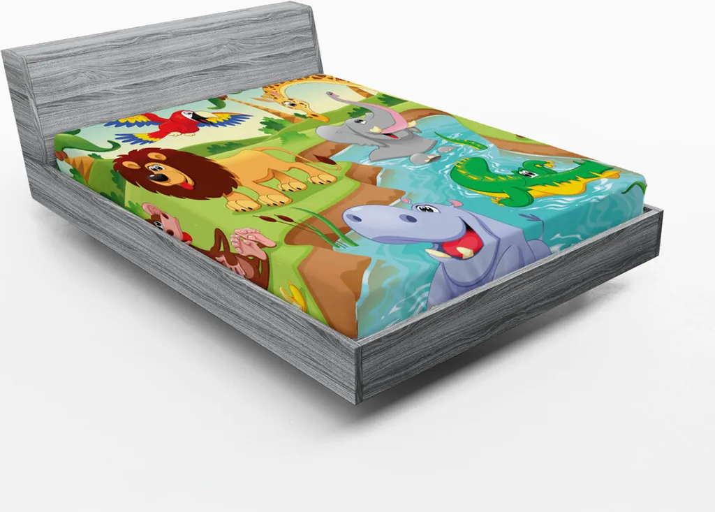 ABAKUHAUS Lenzuolo Safari 180x200 cm - Morbida Microfibra per Bambini