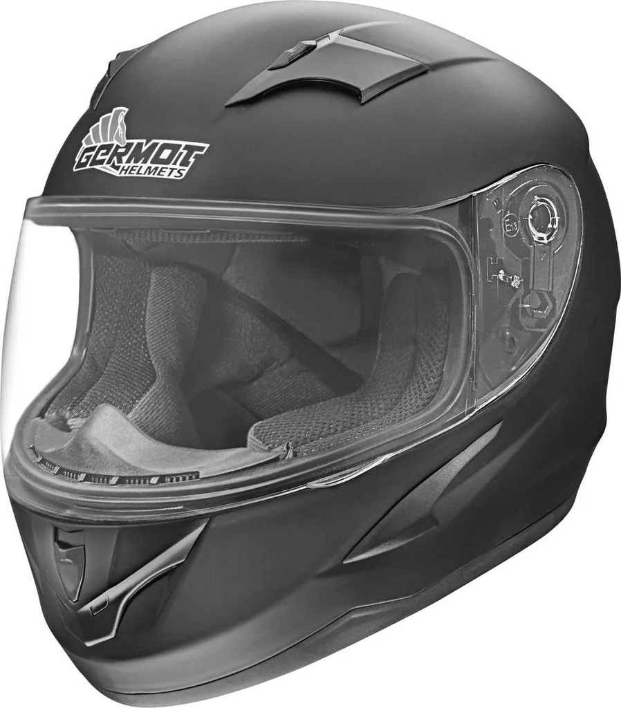 Casque moto Germot GM 420 Junior noir mat taille M pour jeune motard