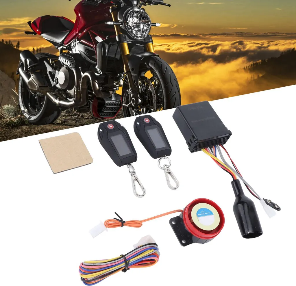 Système Alarme Moto PKE avec Écran LCD et Antivol Multifonction Noir