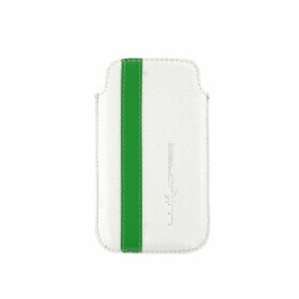 Hülle für iPhone 4 4s Weiß mit Grünem Streifen Handy Tasche Schutz