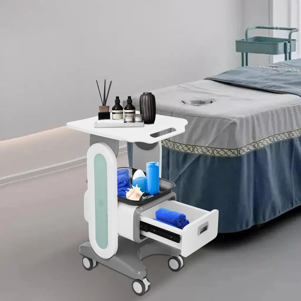 Desserte médicale mobile 3 plateaux pour cabinets et salons d'esthétique - 6