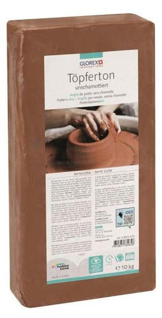 Glorex Töpferton 10 kg, terracotta, unschamottiert Produktbild 