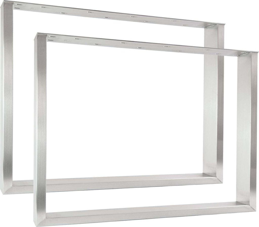 Natural Goods Berlin Möbelkufen RECHTECK 70x30-Edelstahl, Tischkufen, Tischbeine, Tischgestell, Esstisch, Bank, Couchtisch, B90xH72 cm, 2 Stück