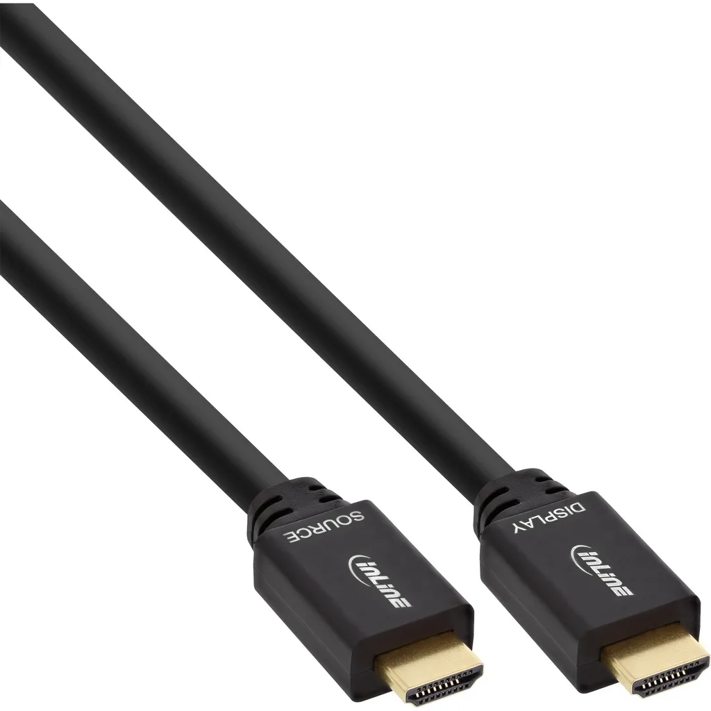 Cavo HDMI 30m Attivo InLine | Alta Velocità con Ethernet Nero Oro