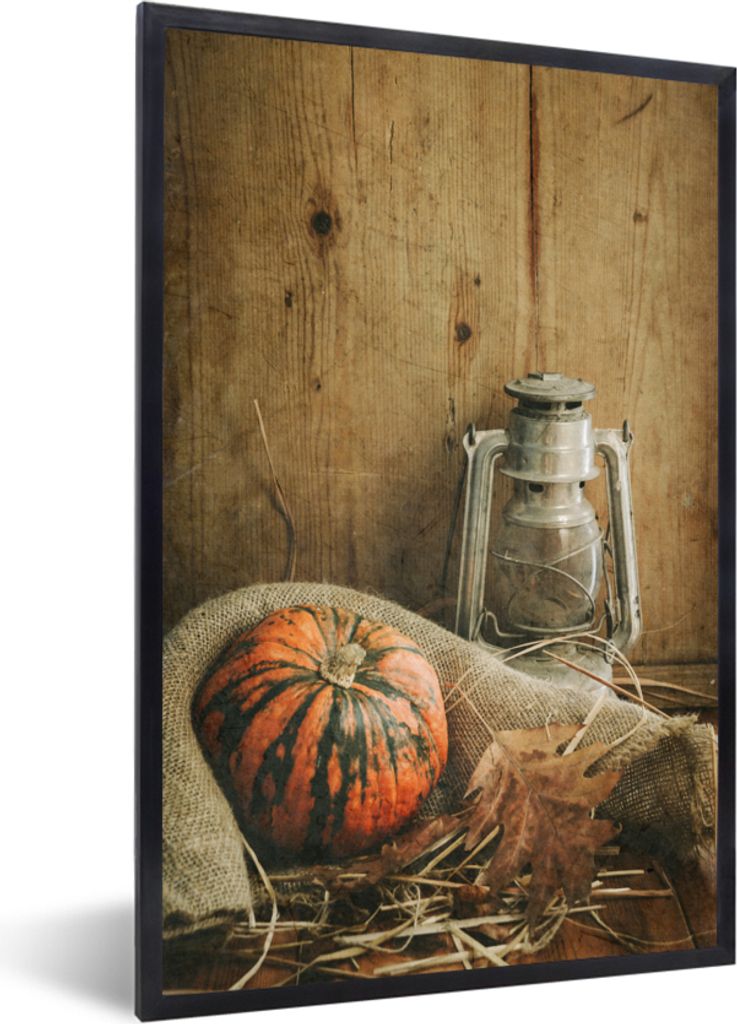 MuchoWow Gerahmtes Poster Stillleben - Herbst - Kürbis 40x60 cm - Poster mit Schwarzem Bilderrahmen Wandposter Rahmen Foto Bilder - Papierdruck ...