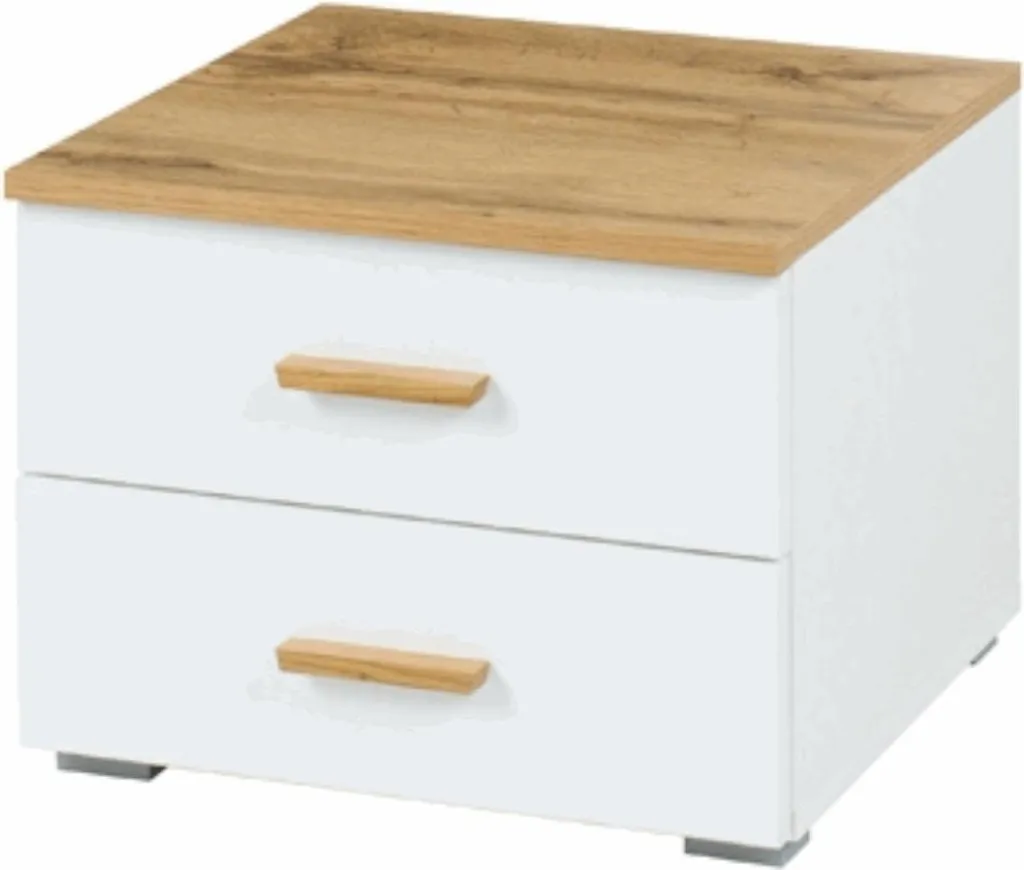 Paire de tables de chevet design chêne wotan GARZON aspect bois blanc
