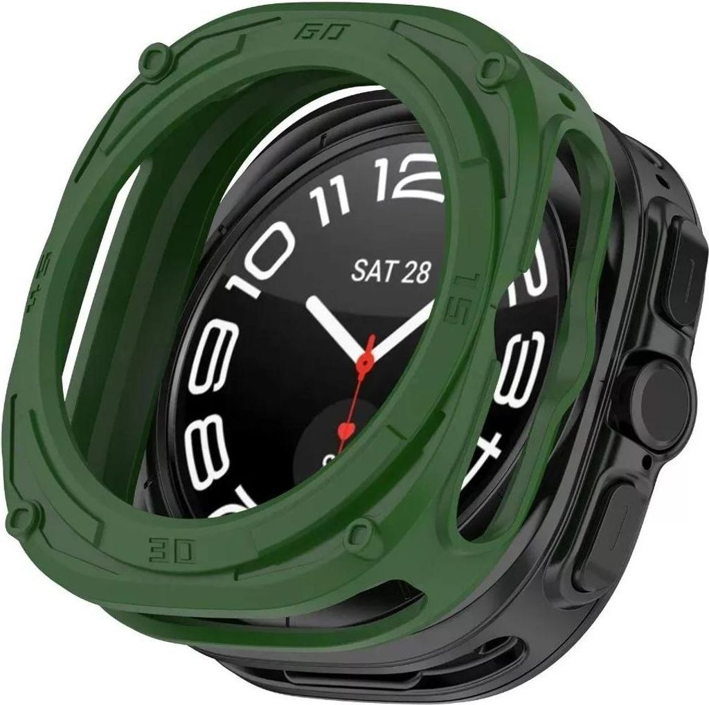 Strap-it Stoßabsorbierende robuste TPU Hülle / Schutzhülle - passend für Samsung Galaxy Watch Ultra / Ultra 2025 47mm (grün)