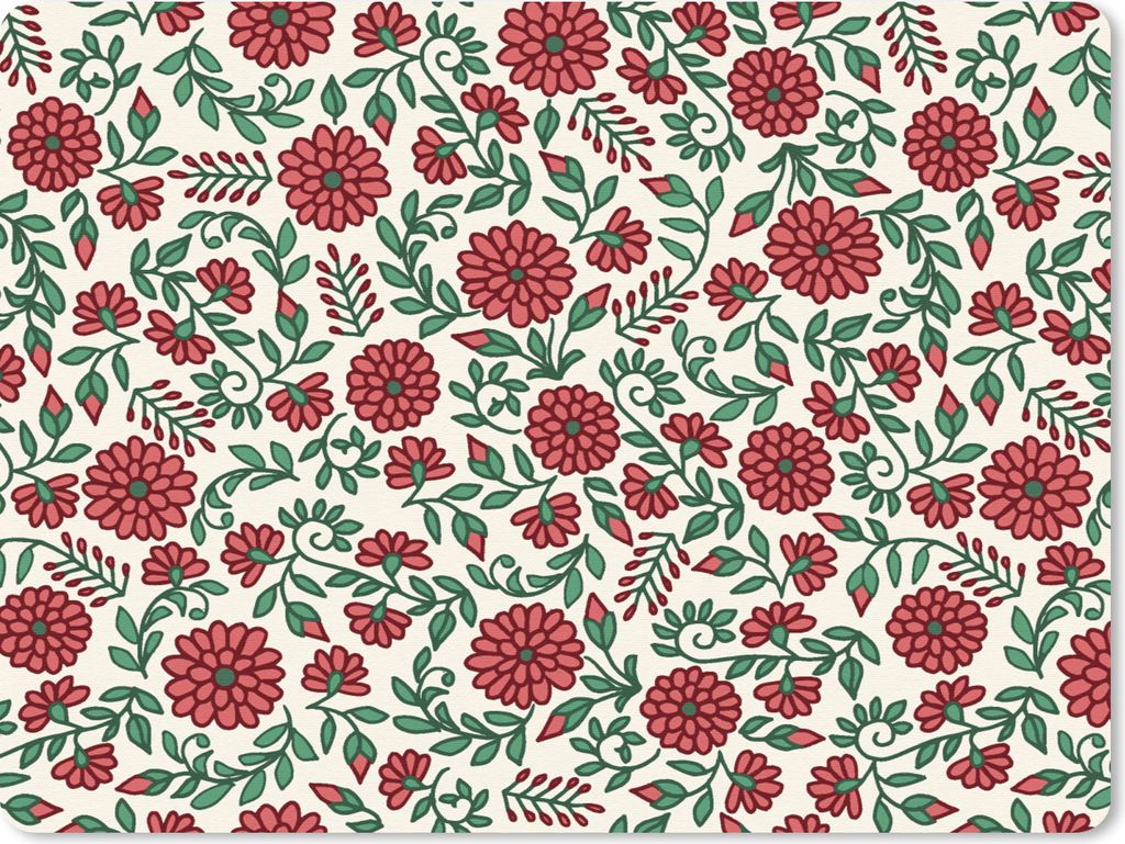MuchoWow Mauspad Mousepad Blumen - Pflanzen - Boho - Design. 23x19 cm - Mousepads - Maus Mat - Pad - Mausunterlage - Schreibtischunterlage - Mauspad