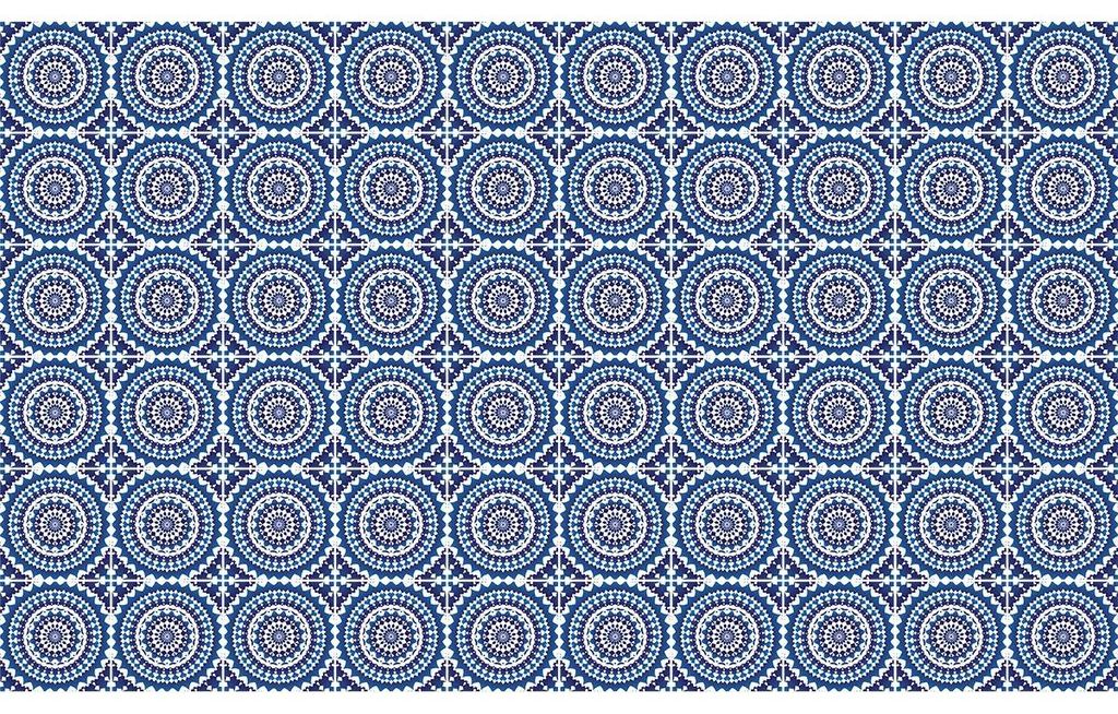Selbstklebende Wandfliesenaufkleber für Küche und Bad – 60 ethnische Zementfliesenaufkleber aus Cotonou – 60 Aufkleber 20 x 20 cm