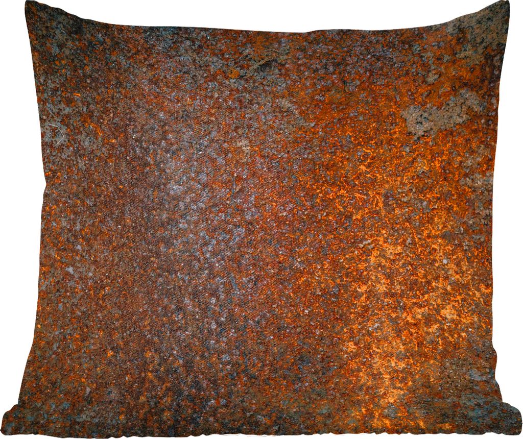 MuchoWow Zierkissen Sofakissen Wohnzimmer Dekokissen 60x60 cm Rost - Orange - Muster - Sitzfläche - Foto Polster