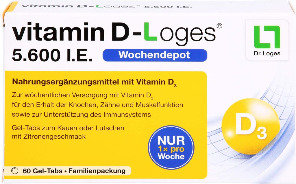 Integratore di vitamina D-Loges, 5.600 UI, compresse Immagine del prodotto 