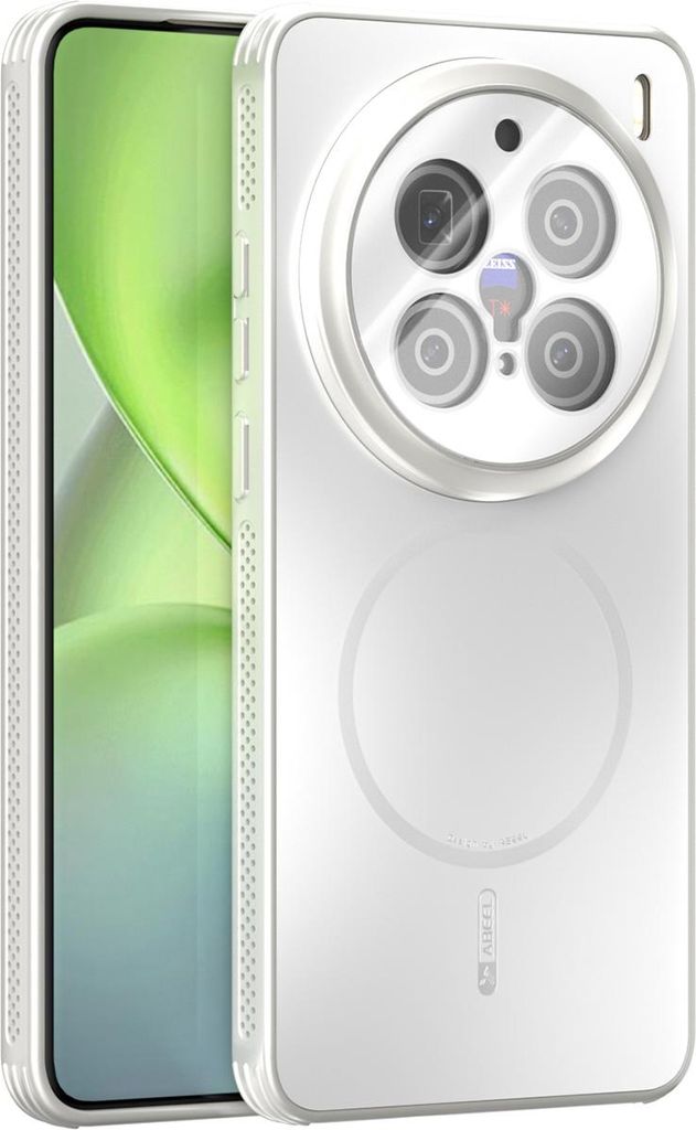 Matte PC TPU Hülle für Vivo X200 Pro Magnetische Handyhülle mit Linsenabdeckung und Wärmeableitung Stoßstange Weiß
