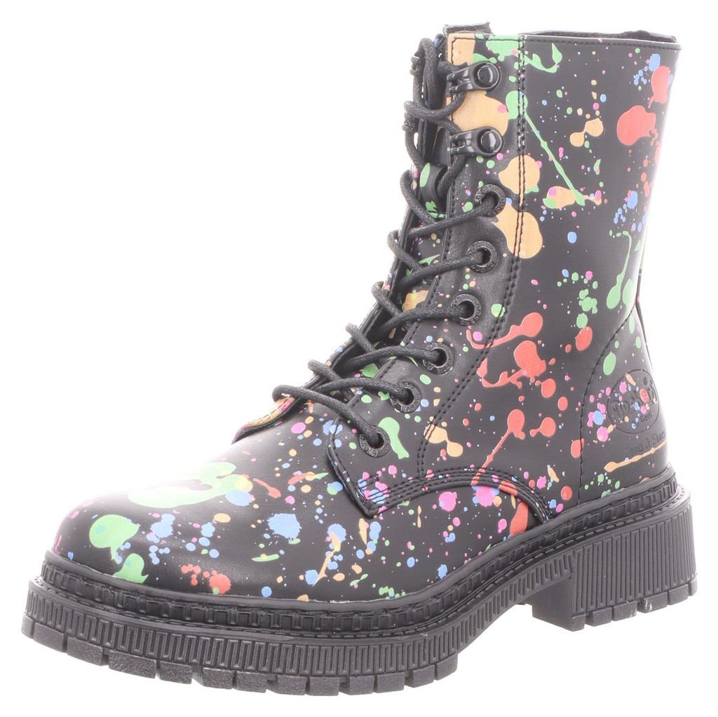 Dockers Damen-Schnürstiefelette Schwarz-Mehrfarbig, Farbe:multicolor, EU Größe:42