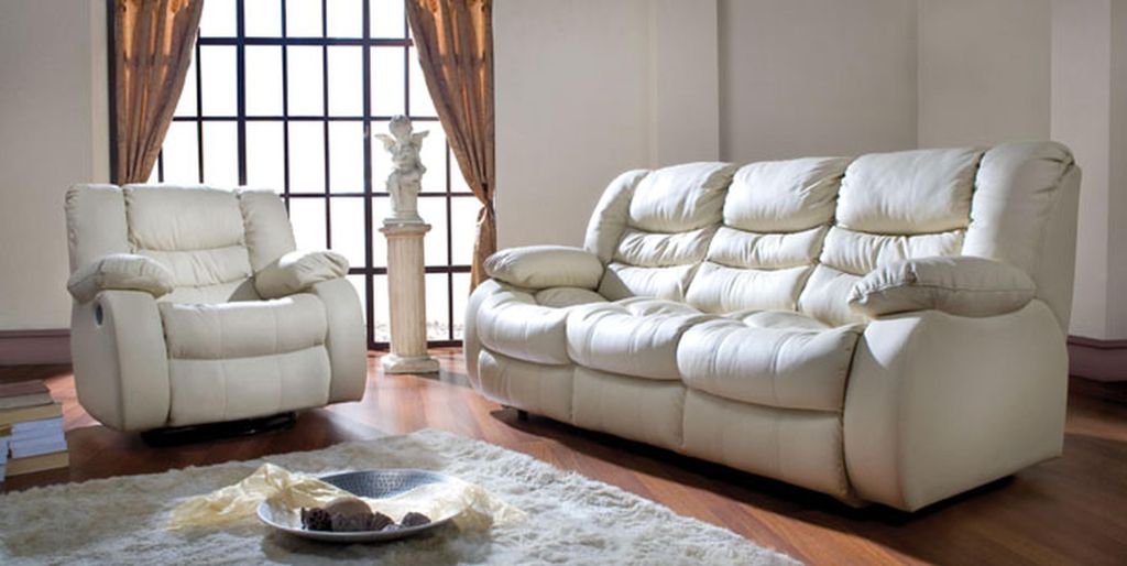 Verstellbare Sofagarnitur Elektrische Fußstützen Couch Leder Sofa Kino 3+1 Neu