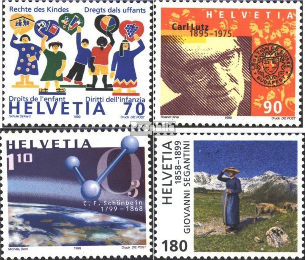 Briefmarken Schweiz 1999 Mi 1695-1698 (kompl.Ausg.) postfrisch Jahrestage und Ereignisse