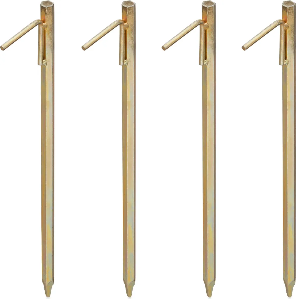 Ancrage de Sol 50cm en Acier XXL, Lot de 4 Fixations Haute Résistance Vent