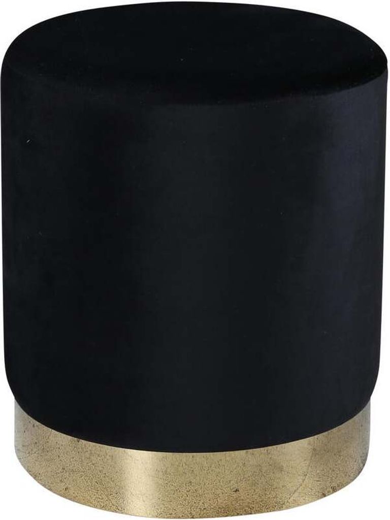 FURNLUX Hocker Benji Schwarz Und Gold 35cm / Hauptfarbe: Produktbild 