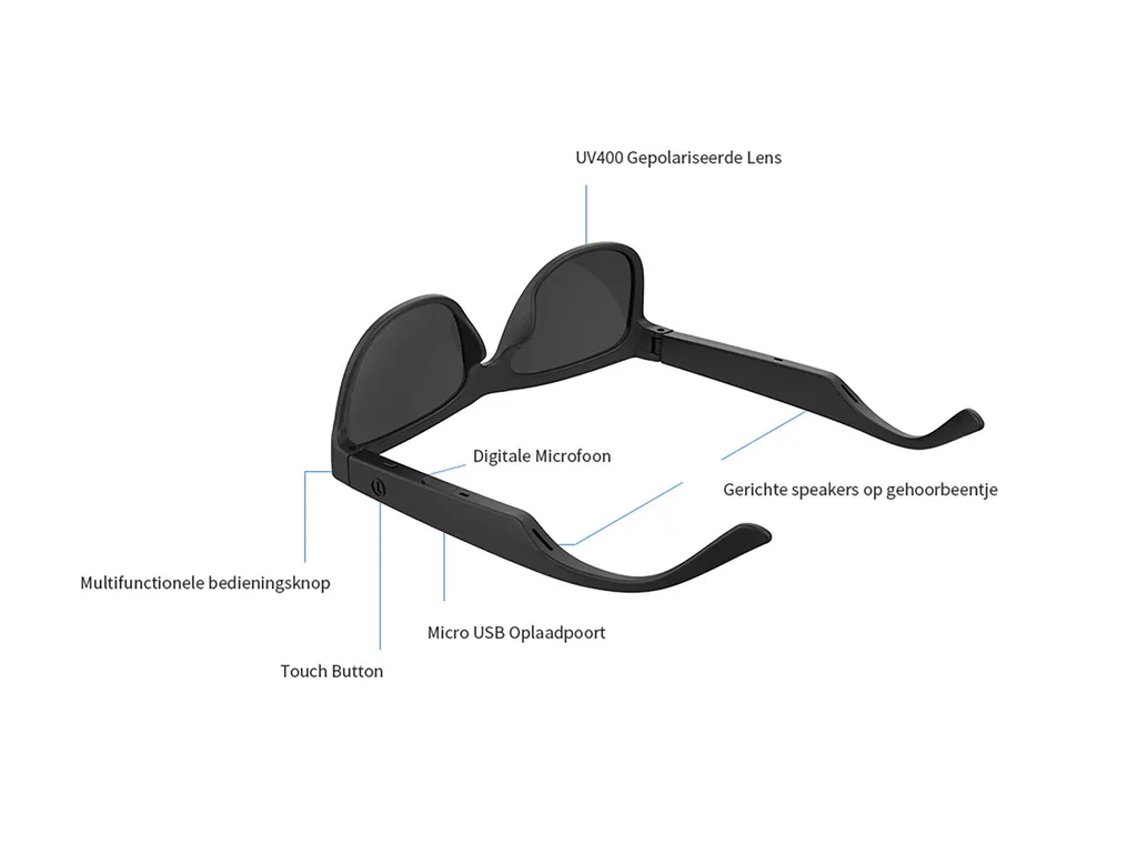 Lunettes de soleil audio Bluetooth pour sport et appels mains libres