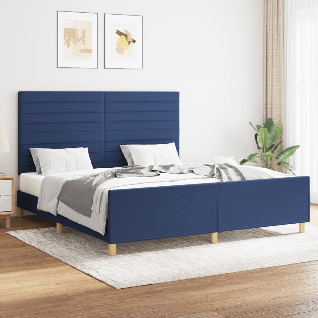 Maison Exclusive - Bettgestell ohne Matratze Blau 160x200 cm Stoff