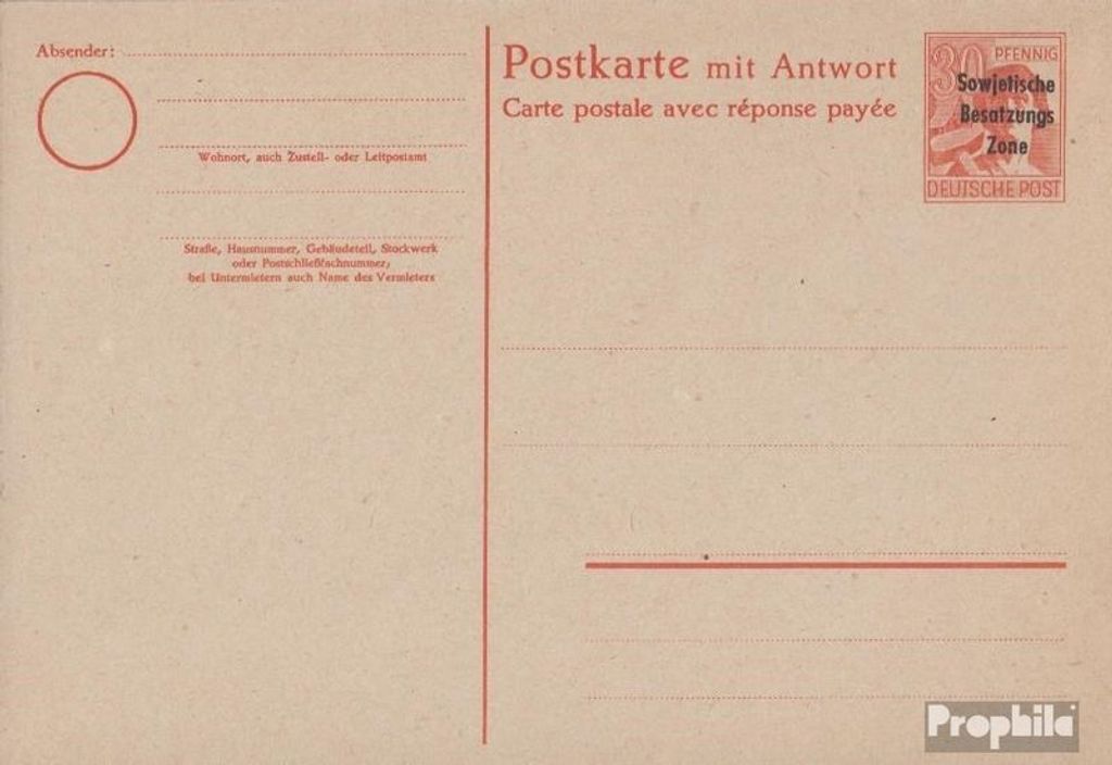 Belege Ganzsachen Sowjetische Zone (All.Bes.) 1948 P33 Produktbild 