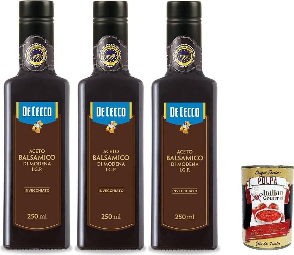 3x De Cecco Balsamico-Essig aus Modena I.G.P. 250ml + Produktbild 
