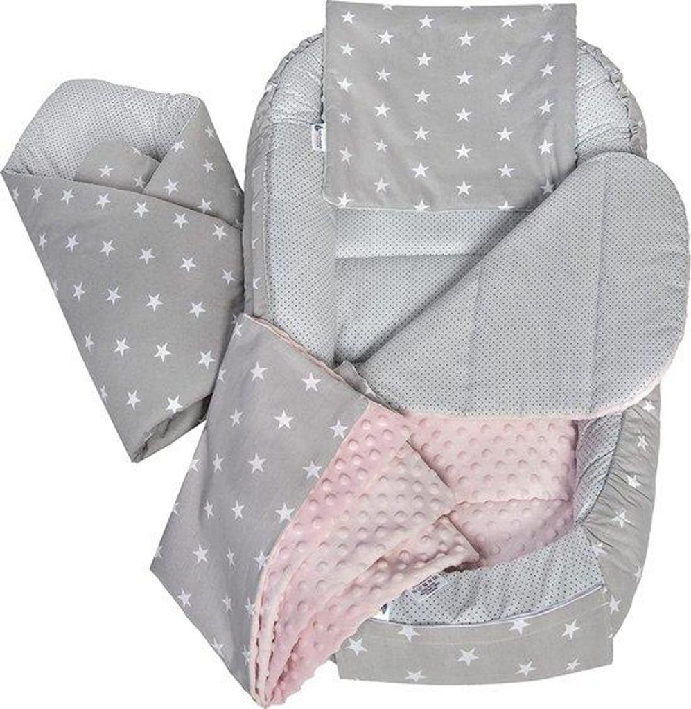 Babynest Puffer mit Wollfütterung, Silikonkugeln, anti-allergisch und anpassbar durch Schnüre