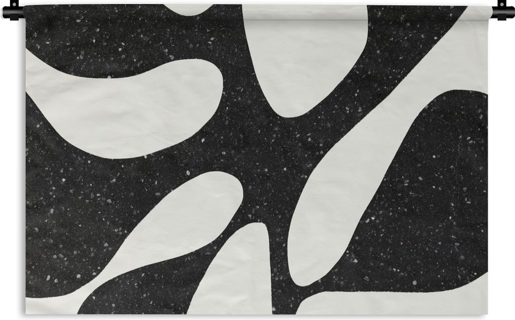 MuchoWow Wandteppich Wandbehang Pflanze - Schwarz - Minimalismus 60x40 cm Tapisserie Dekoration Wandtuch - Wanddekorationen