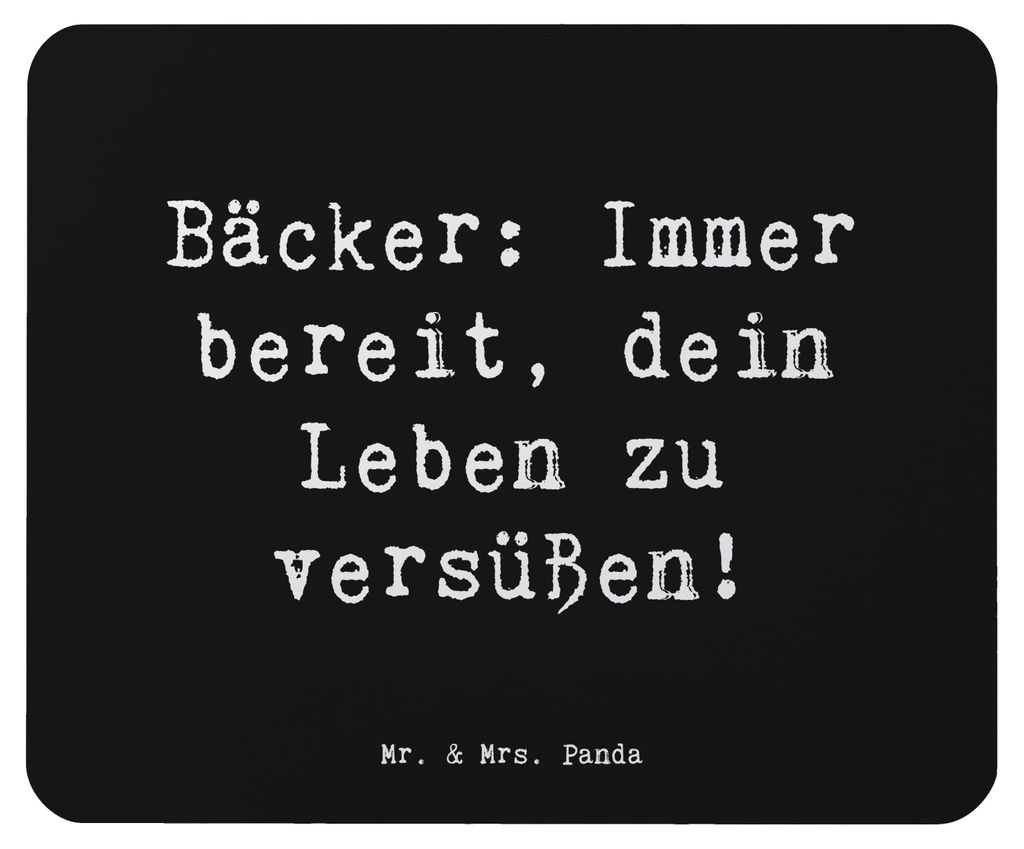 Mr. & Mrs. Panda Mousepad Spruch Bäcker Freude - Schwarz - Geschenk, Berufspassion, mousematte, pc mauspad, Beruf, Backstube, laptop, Mouse Pad, G...