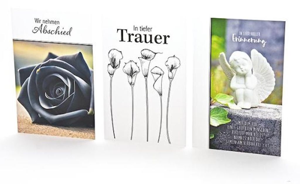 Trauerkarte - 100 Stück - 3 Motive