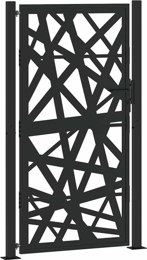 vidaXL Gartentor Schwarz 100x175 cm Stahl Leichtes Design