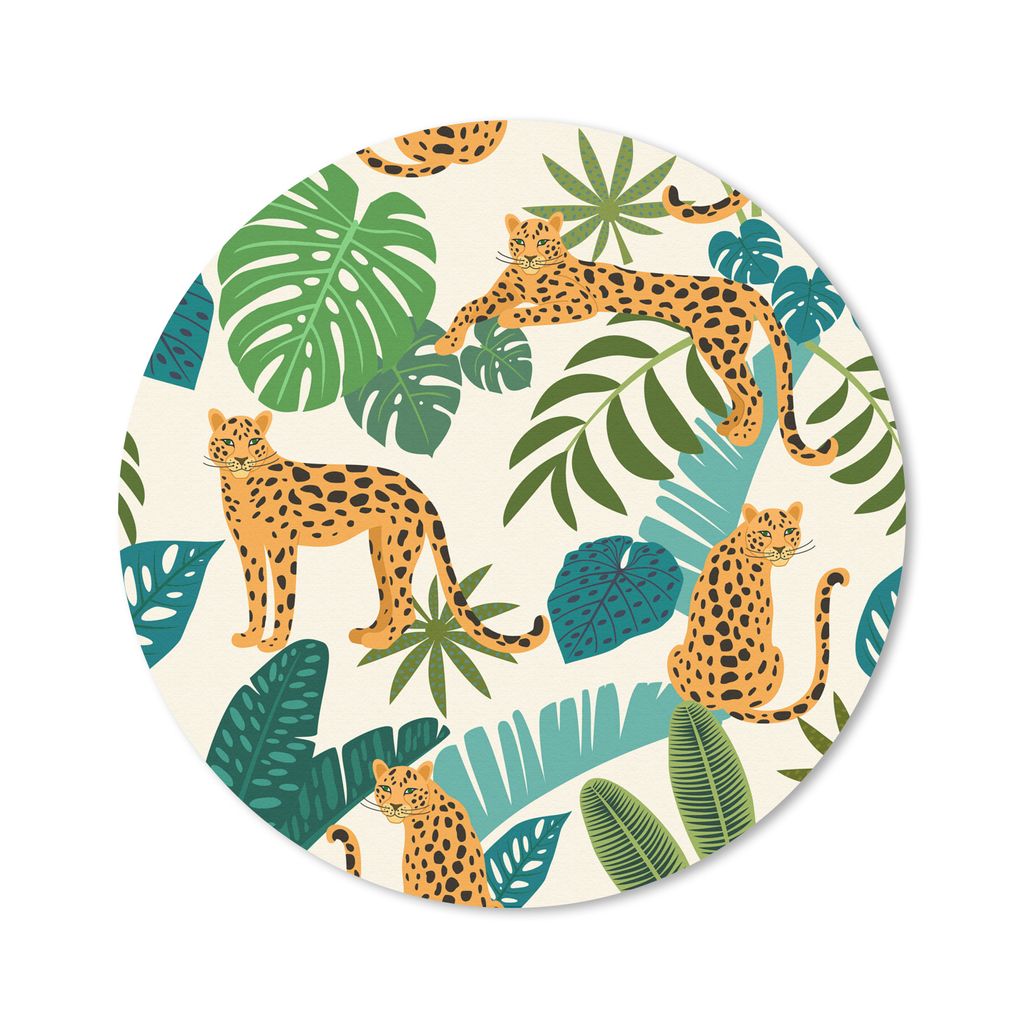 MuchoWow® Mauspad Mousepad Dschungel - Leopard - Pflanzen - Produktbild 