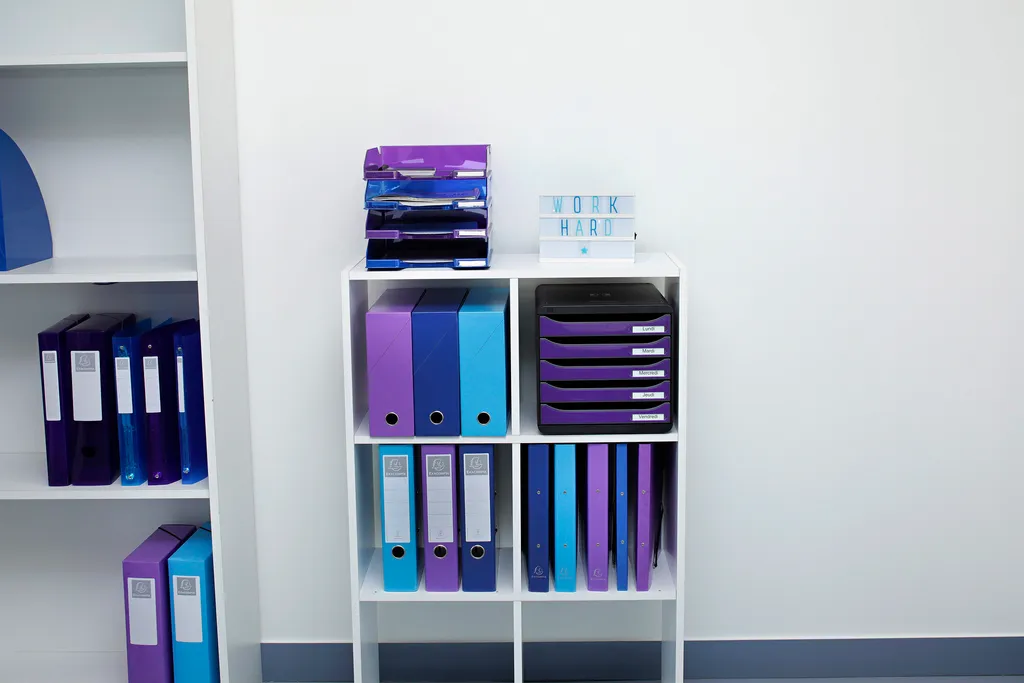 Classeur à élastiques A4 Violet Iderama pour Archivage Pro - 20 Unités
