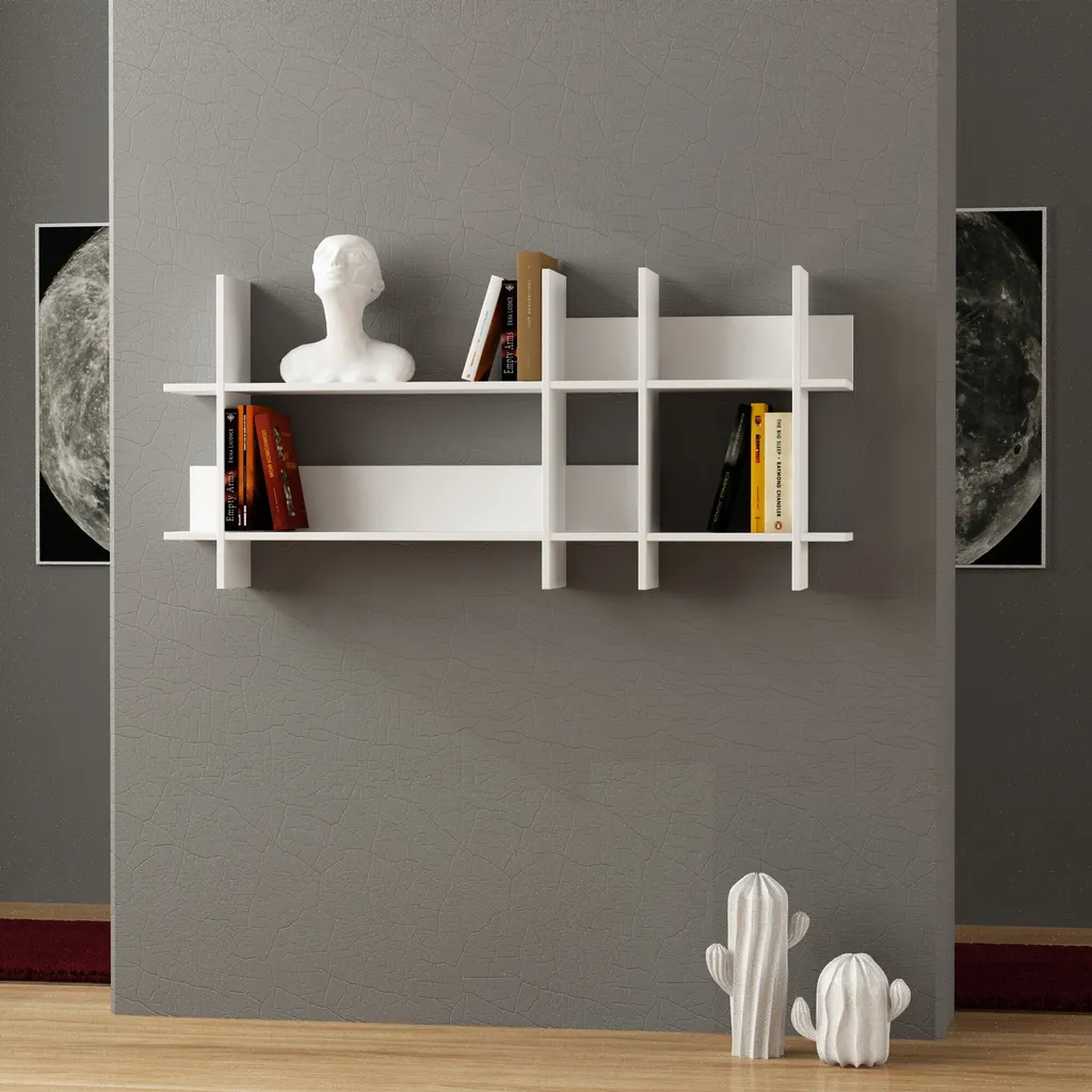 Étagère murale blanche 70x150x22 cm Skye Decor en mélaminé durable