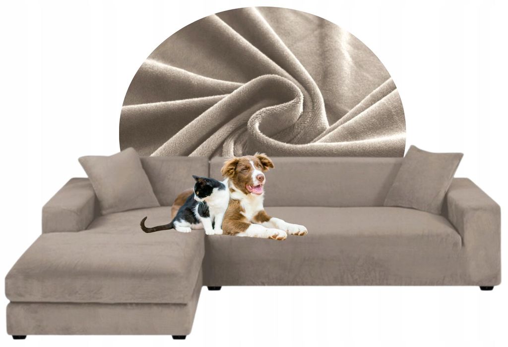 2er Set Sofabezug - Beige - 2-Sitzer 145-185 cm - Produktbild 