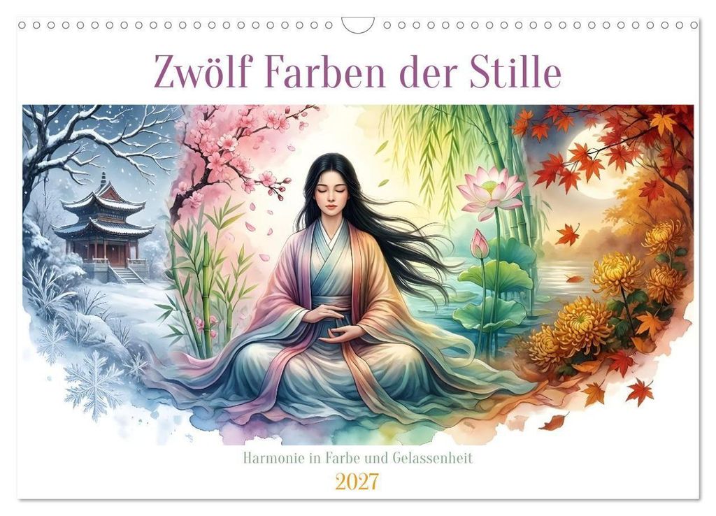 Zwölf Farben der Stille (Wandkalender 2027 DIN A3 quer), CALVENDO Monatskalender