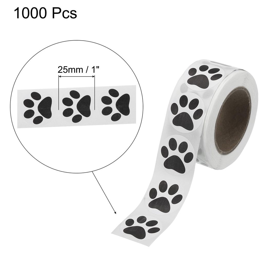 1000 Stš¹ck Hundepfoten Aufkleber, 2.5cm Selbstklebende Etiketten Aufklebe, Sterne Sticker fš¹r DIY Scrapbooking Geschenkaufkleber Gru?karten N...
