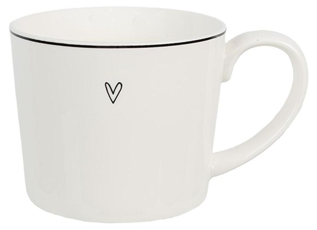 Clayre & Eef Tasse 275 ml Weiß Keramik Herz Produktbild 