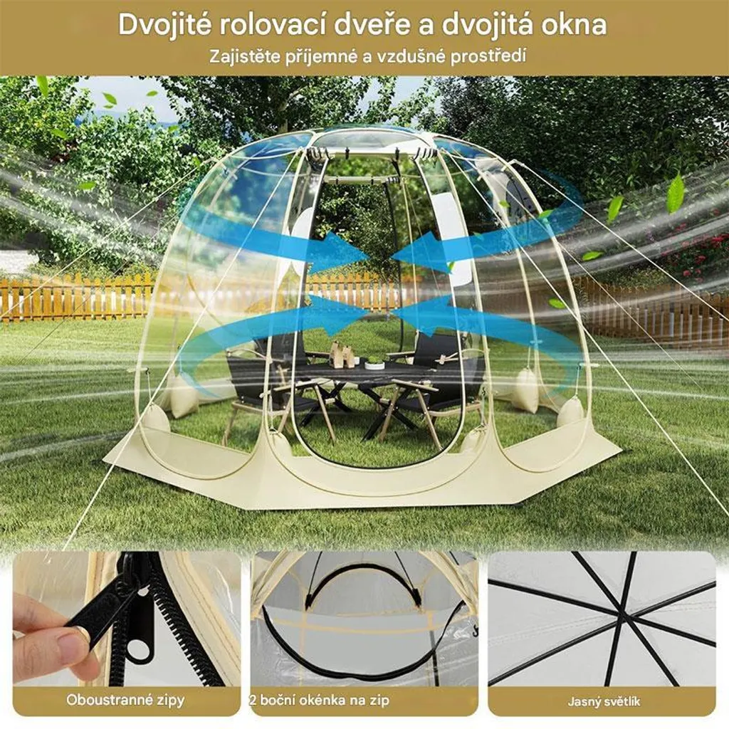 Tente camping transparente 4 saisons pour observer les étoiles 265cm - 4