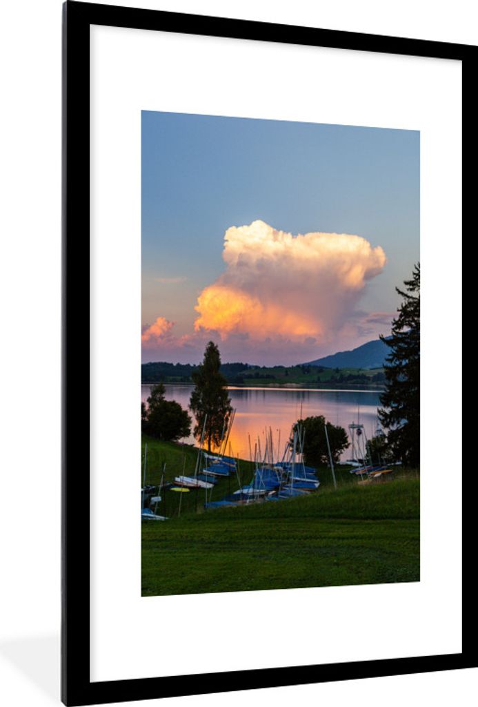 MuchoWow Gerahmtes Poster Schweizer Landschaft in Alpennähe 60x90 cm - Poster mit Schwarzem Bilderrahmen Wandposter Rahmen Foto Bilder - Dekorat...