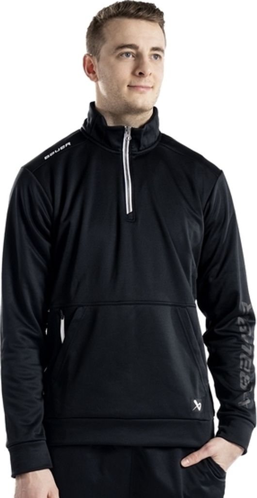BAUER 1/2 ZIP FLEECE TEAM - SR. 23, Größe:M, Farbe:schwarz